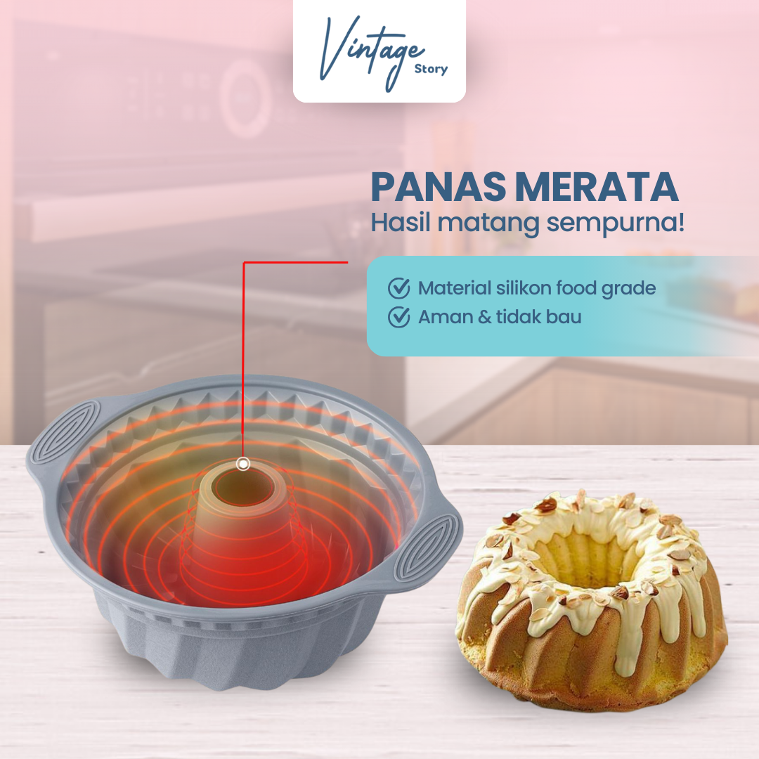 Loyang Kue Bolu Baking Serbaguna Bahan Silikon Anti Lengket Food Grade Tahan Panas Hingga 230°C