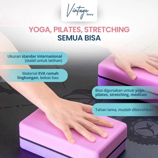 Image of Balok Yoga Busa Padat Anti Slip Tahan Tekanan Ringan Untuk Stretching Pilates Meditasi