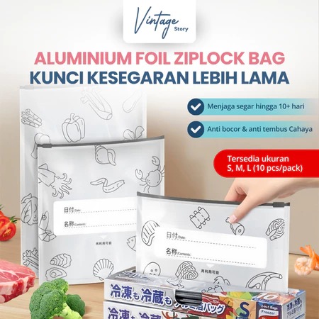 Kantong Penyimpanan Makanan Premium Segar Tahan Lama Anti Bocor Reusable Kulkas Freezer Ukuran S/M/L