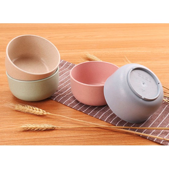Isi 4 Pcs - Mangkuk Anak Bahan Jerami Gandum Wheat Straw