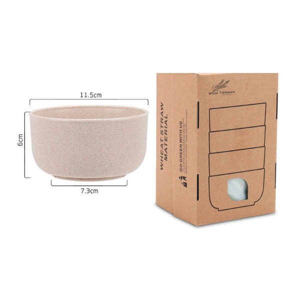 Isi 4 Pcs - Mangkuk Anak Bahan Jerami Gandum Wheat Straw