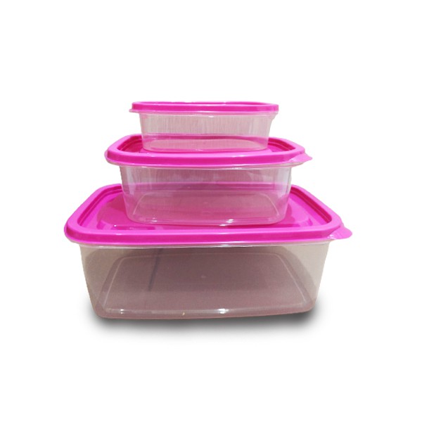 Set 3 - Toples Bening Panjang Buah Makanan Sayur Lunch Box