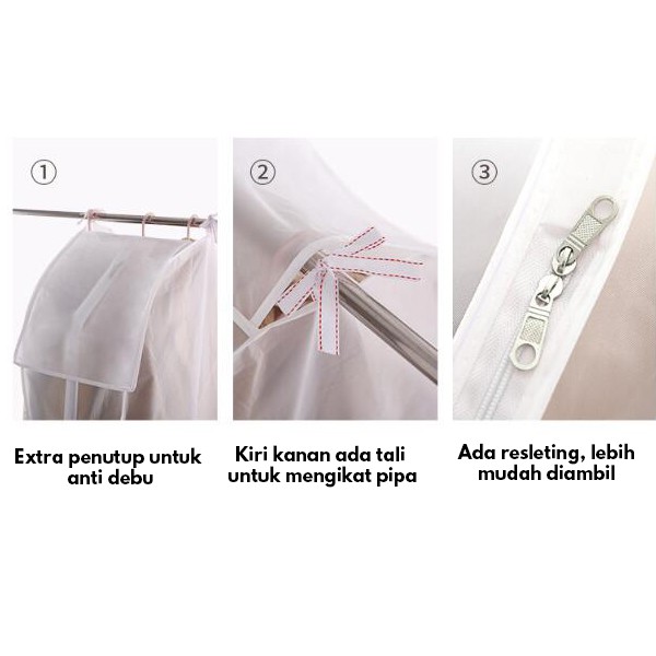 Cover Sarung Baju Penutup Pakaian Anti Debu Anti Air 3D