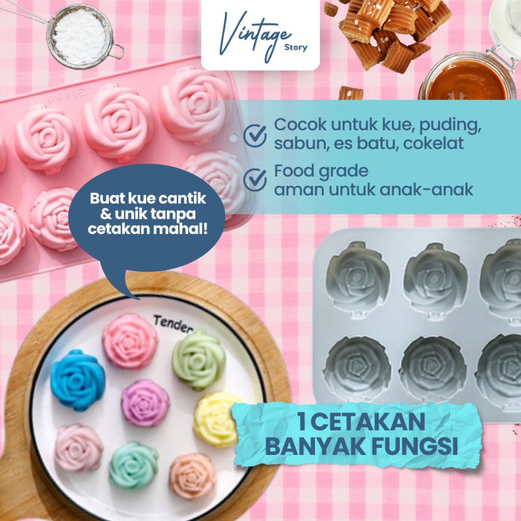 Loyang Muffin Cetakan Kue Bolu Agar-Agar Cokelat Bahan Silikon Food Grade Anti Lengket Tahan Panas Hingga 230°C