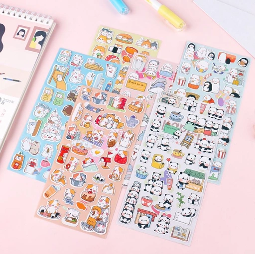 Image of Sticker Motif Hewan Penguin Panda Hamster Lucu Hiasan Tempelan Buku Laptop Aestehtic Hadiah Anak