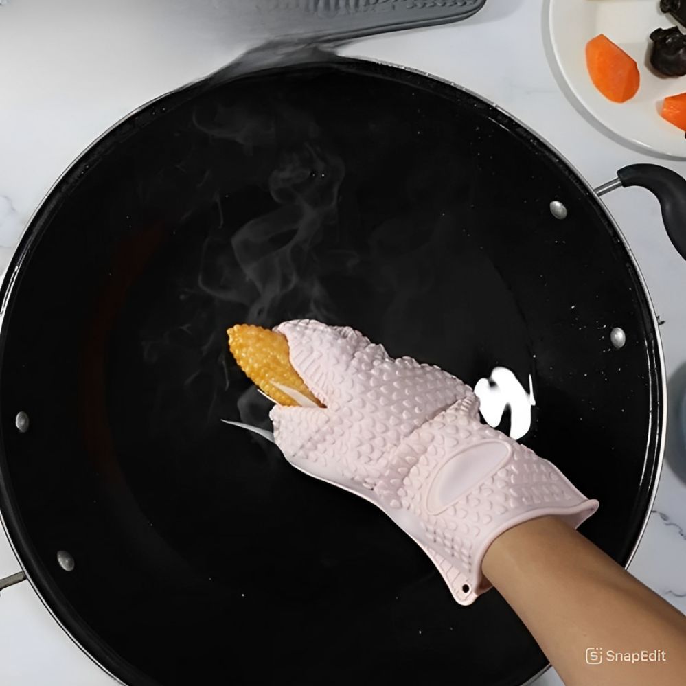 Sarung Tangan Oven Dapur Masak Silikon Tahan Panas 300°C Anti Slip