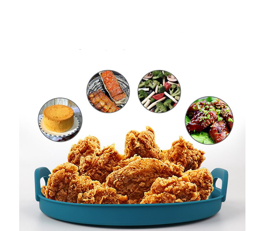 Wadah Alas Air Fryer Silikon Food Grade Anti Lengket Tahan Panas Hingga 230°C Bisa Pakai Ulang