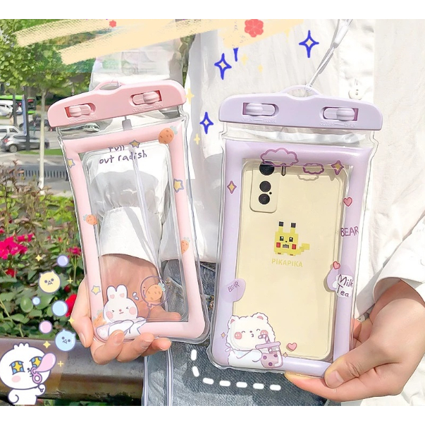Sarung Pelindung Hp Anti Air Berenang Pantai Waterprooof Handphone Case Desain Korea