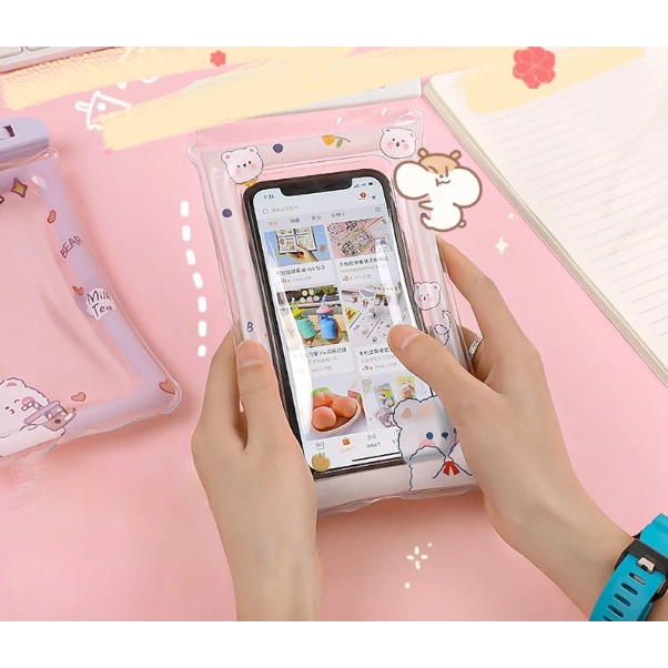 Sarung Pelindung Hp Anti Air Berenang Pantai Waterprooof Handphone Case Desain Korea