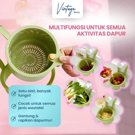 Saringan Wastafel Dapur Serbaguna Sisa Makanan Anti Sumbat 2 Lapis Gantung Keranjang