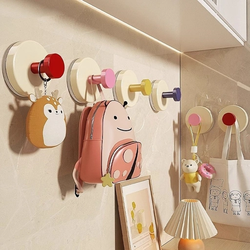 Image of Gantungan Dinding Bulat Kunci Pakaian Serbaguna Sedotan Vakum Kuat Suction Hook