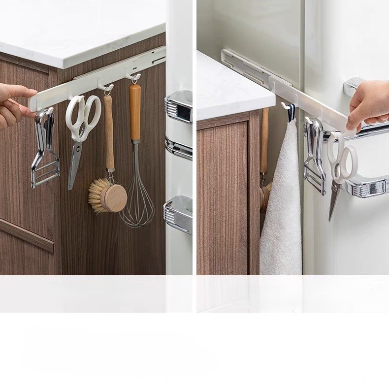 Gantungan Alat Dapur Pakaian Tarik Tempel Serbaguna Extendable Hook Strip Non-Berlubang Multi-Fungsi