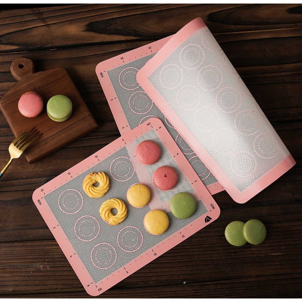 Alas Adonan Macaron Makaron Alat Baking Silikon Anti Lengket Food Grade