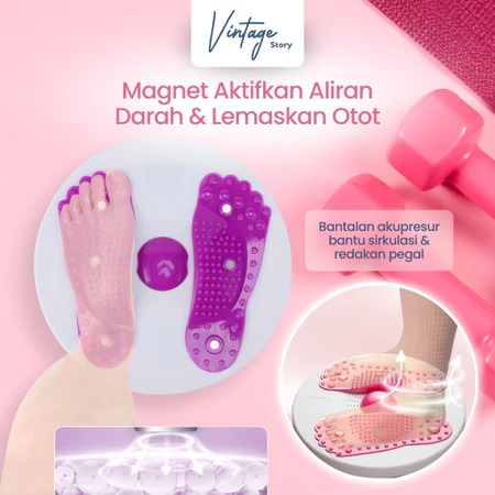 Alat Olahraga Papan Putar Pelangsing Tubuh Fitness Twisting Waist Disc Titik Refleksi Magnetik