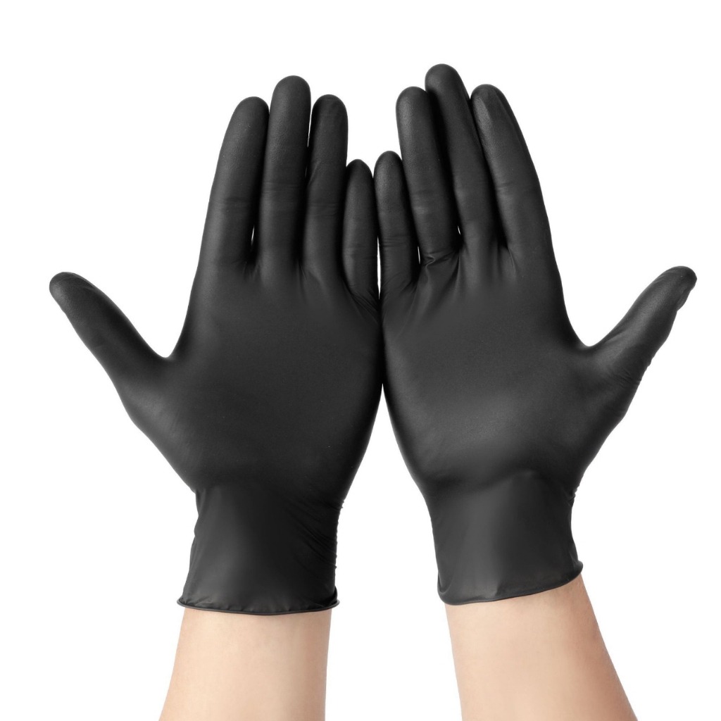 Sarung Tangan Masak Medis Karet Elastik Nitril Safe Hand Glove Hitam Biru Higienis Food Grade Sekali Pakai