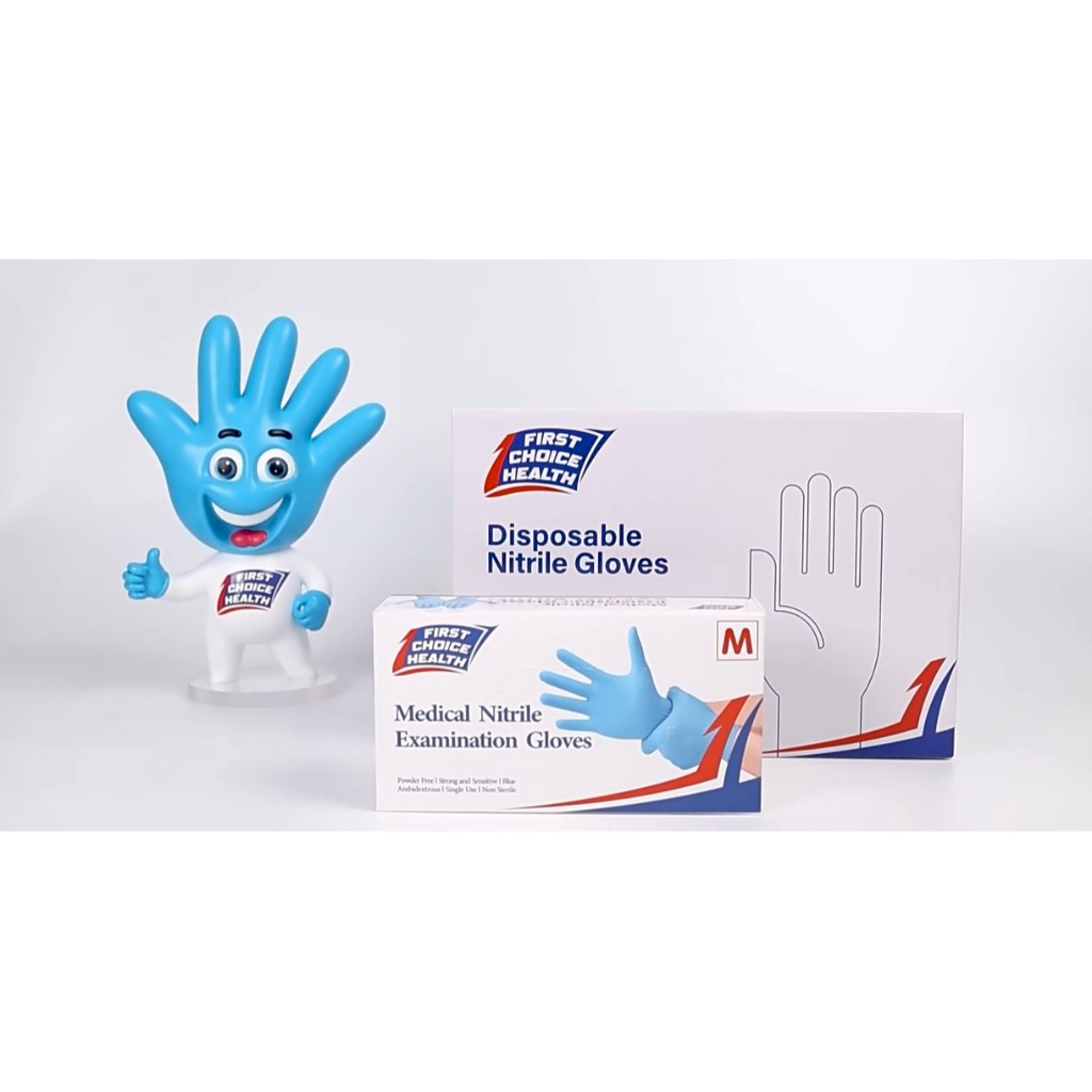 Sarung Tangan Masak Medis Karet Elastik Nitril Safe Hand Glove Hitam Biru Higienis Food Grade Sekali Pakai