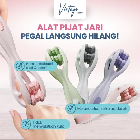 Alat Pijat Jari Tangan Refleksi Terapi 2 in 1 Finger Roller Massager