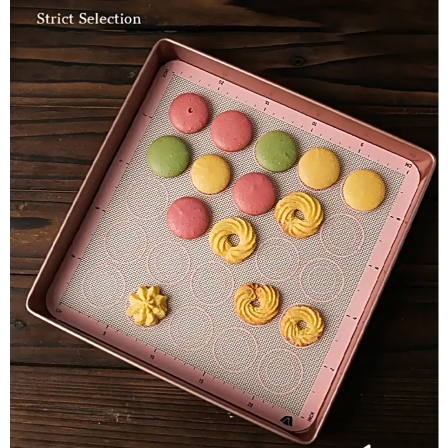 Alas Adonan Macaron Makaron Alat Baking Silikon Anti Lengket Food Grade