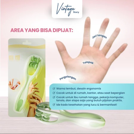 Alat Pijat Jari Tangan Refleksi Terapi 2 in 1 Finger Roller Massager