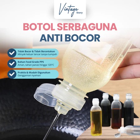 Botol Minyak Kecap Cuka Saus Serbaguna Anti Bocor Food Grade Aman Tahan Panas Praktis Higienis