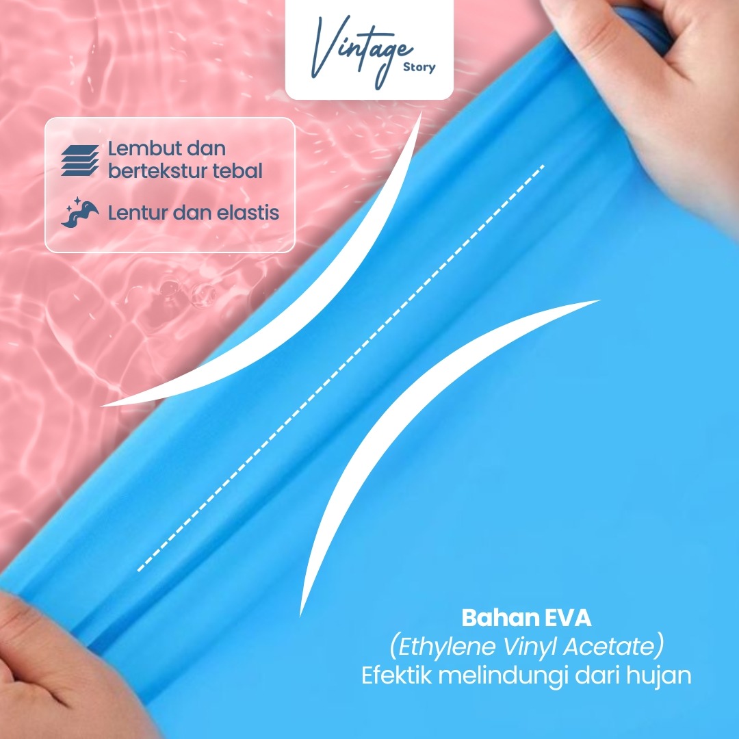 Jas Hujan Panjang Transparant Tebal Stylish Pria Wanita