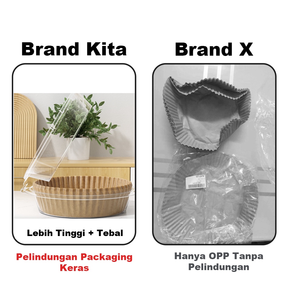 VS - Kertas Alas Air Fryer Anti Lengket Tahan Minyak Isi 50pcs
