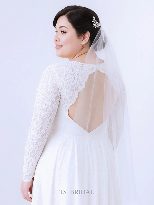 Image of Simple Backless Wedding Dress