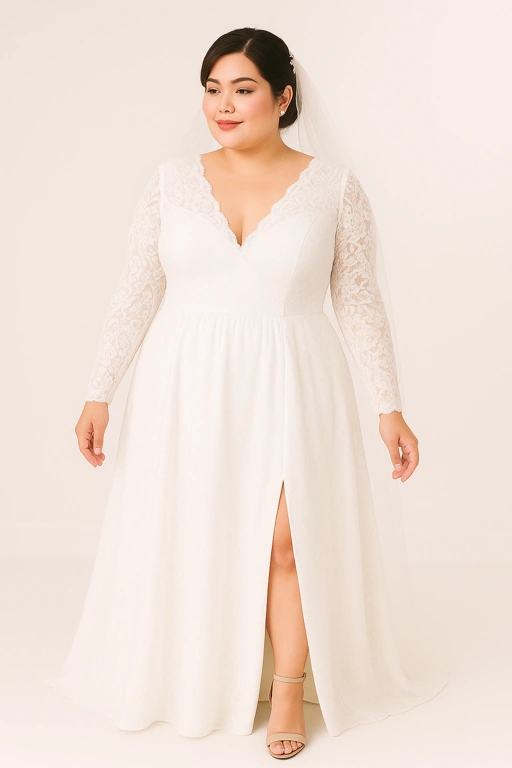Image of Simple Backless Wedding Dress