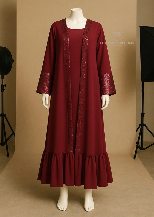 Image of AMORA DRESS IN MAROON