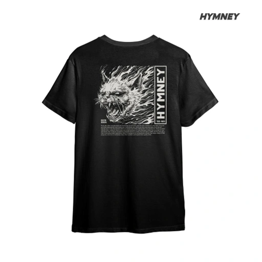 Image of HYMNEY T-Shirt Kaos Black - Feral Cats