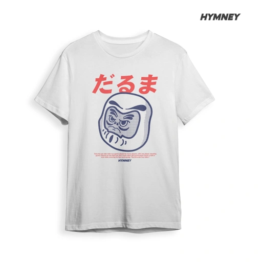 Image of HYMNEY T-Shirt Kaos White - Daruma