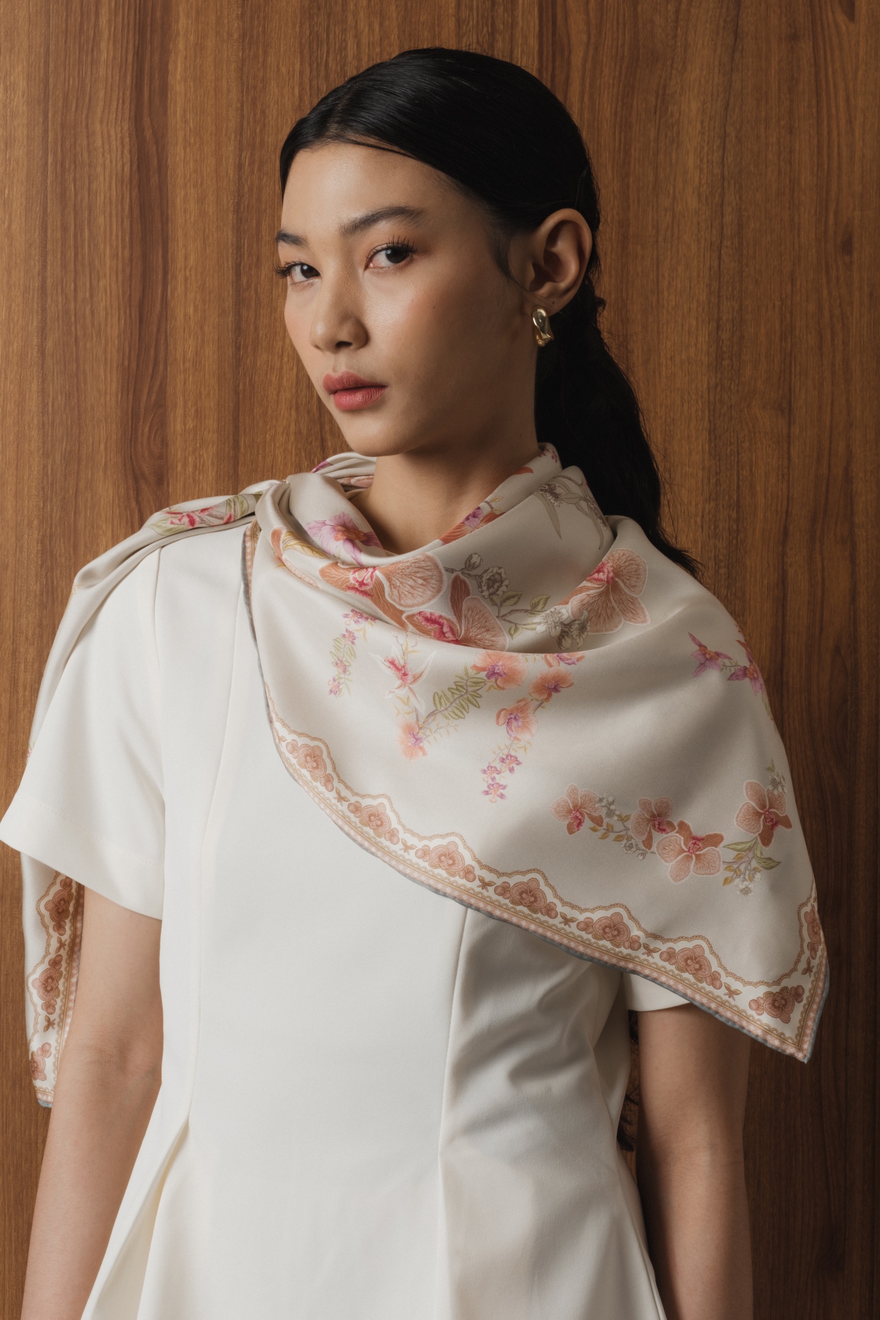 LABYRINTH SCARF 100 SAGE
