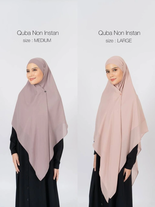 Image of Azmiza - Quba Non Instant - (HIJAB ONLY)- ( Hijab Segi Empat Syar'i Umroh Haji Bahan Korean Chiffon)