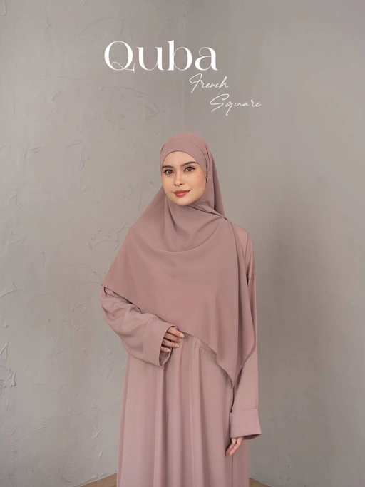 Image of Azmiza - Quba French Square- (HIJAB ONLY)- ( French Khimar Segi Empat Syar'i Umroh Haji Bahan Premium Ceruty Babydoll)