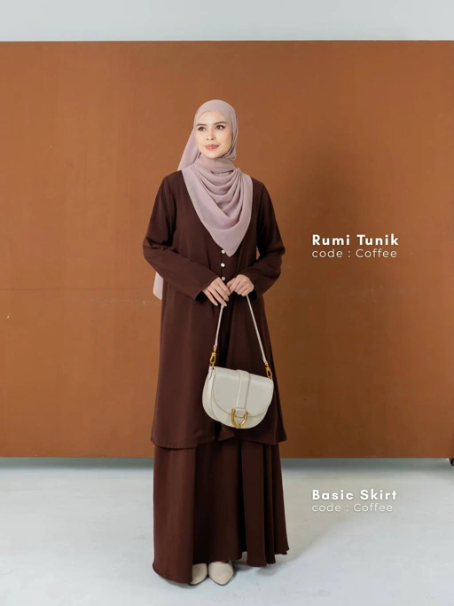 Azmiza-Rumi Tunik(HANYA TUNIK SAJA)-Tunik Malaysian Look Bahan Sahara Platinum