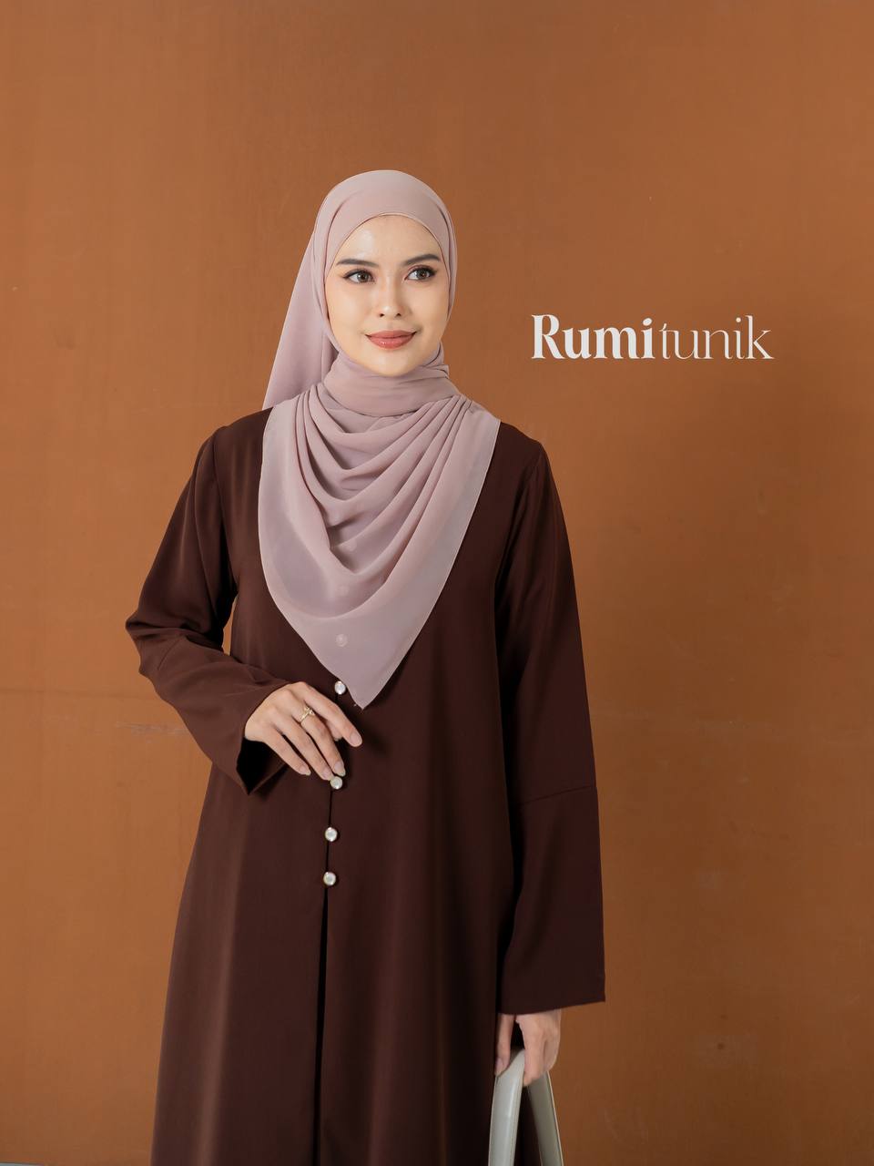 Azmiza-Rumi Tunik(HANYA TUNIK SAJA)-Tunik Malaysian Look Bahan Sahara Platinum