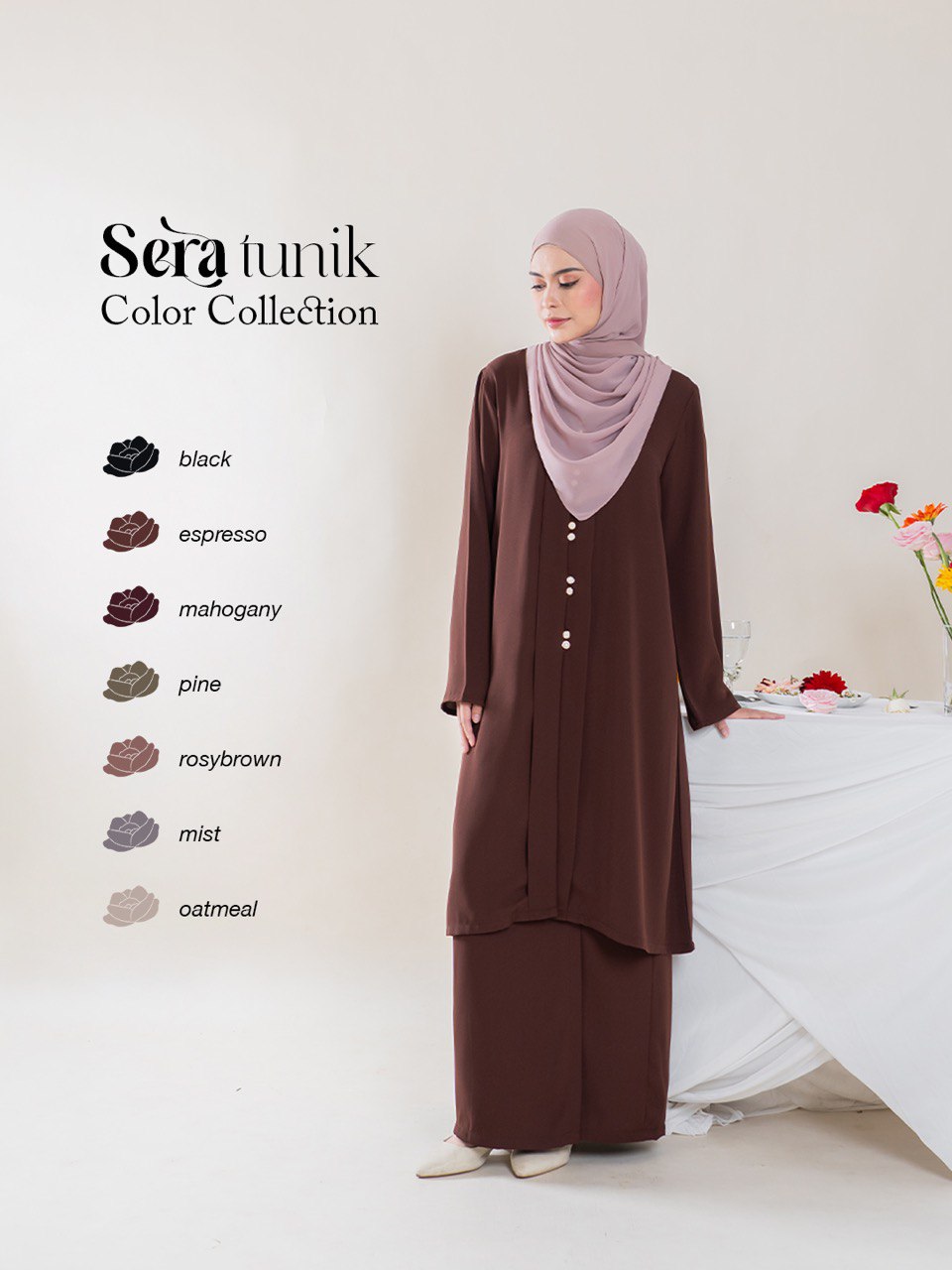 Azmiza-Tunik Sera(HANYA TUNIK SAJA)-Tunik Bahan Sahara Platinum