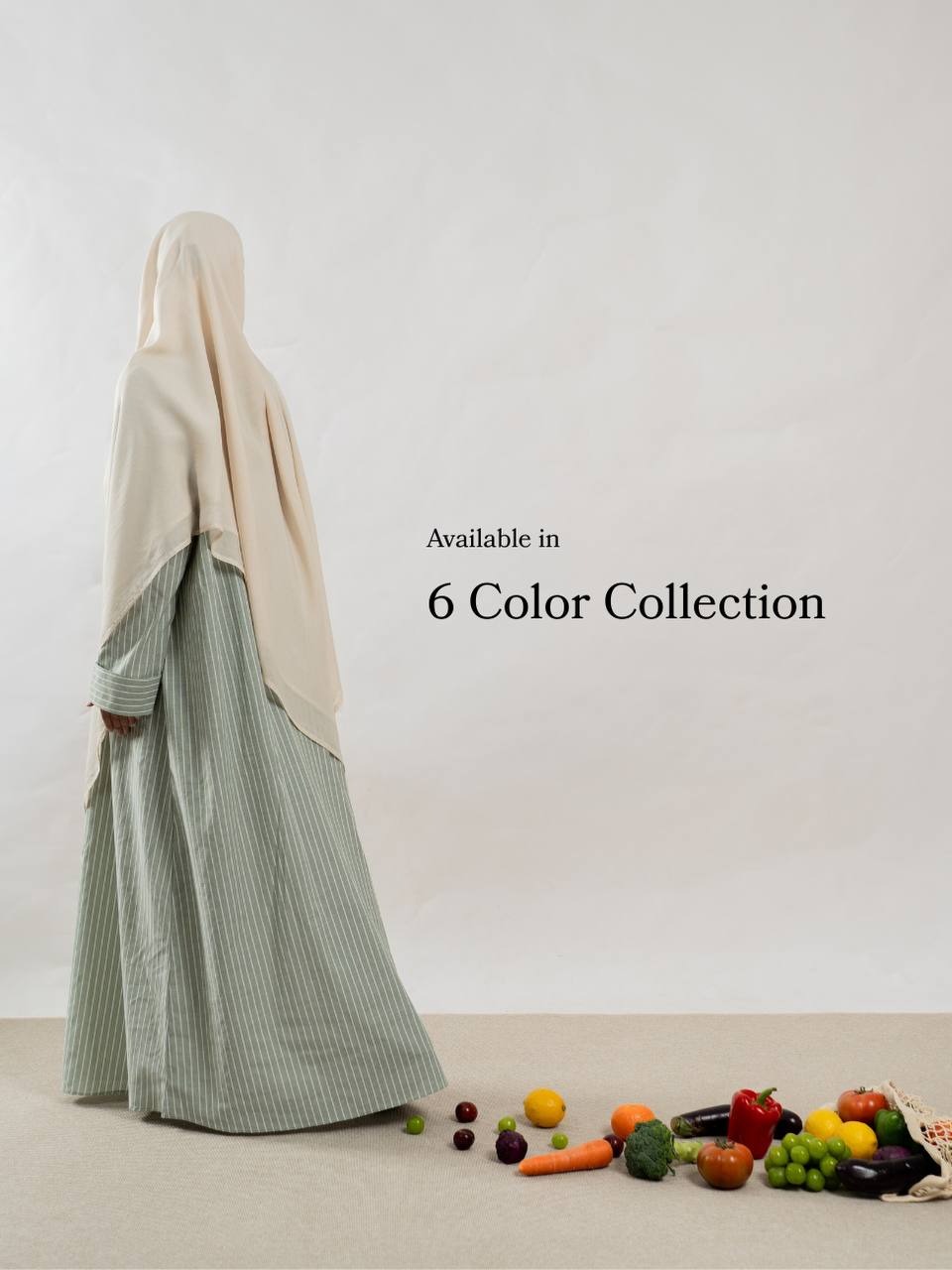 Azmiza-Nuerra Dress-Dress Stripe Oversized-Abaya Stripe Cotton Umroh Haji Nyaman Adem-