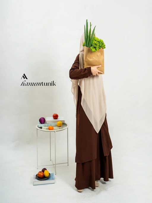Azmiza-Hanum Tunik-(TUNIK ONLY)-(Atasan Lengan Panjang Daily Umroh Haji Bahan Sahara Platinum)