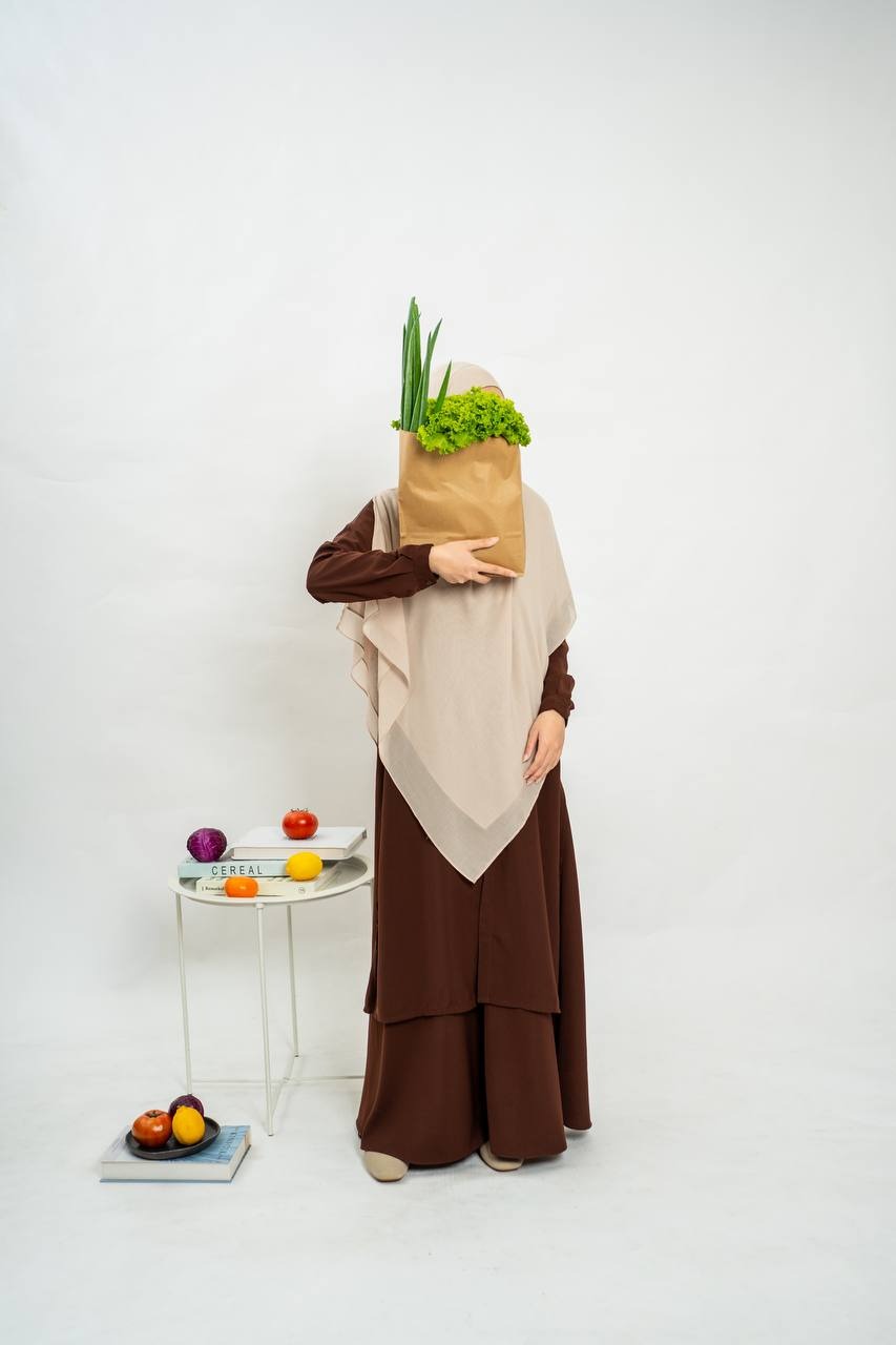 Azmiza-Hanum Tunik-(TUNIK ONLY)-(Atasan Lengan Panjang Daily Umroh Haji Bahan Sahara Platinum)
