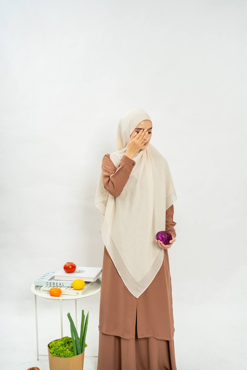 Azmiza-Hanum Tunik-(TUNIK ONLY)-(Atasan Lengan Panjang Daily Umroh Haji Bahan Sahara Platinum)