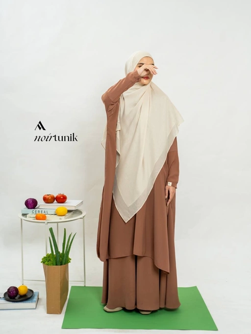 Azmiza-Noir Tunik-(TUNIK ONLY)-( Tunik Atasan Lengan Panjang Oversize Bahan Sahara Platinum)