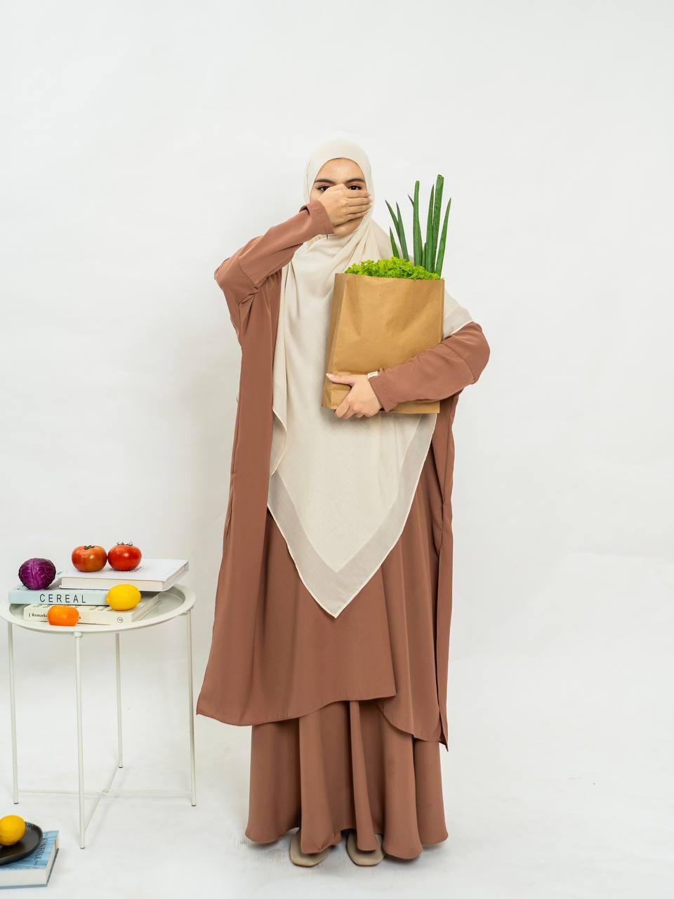 Azmiza-Noir Tunik-(TUNIK ONLY)-( Tunik Atasan Lengan Panjang Oversize Bahan Sahara Platinum)