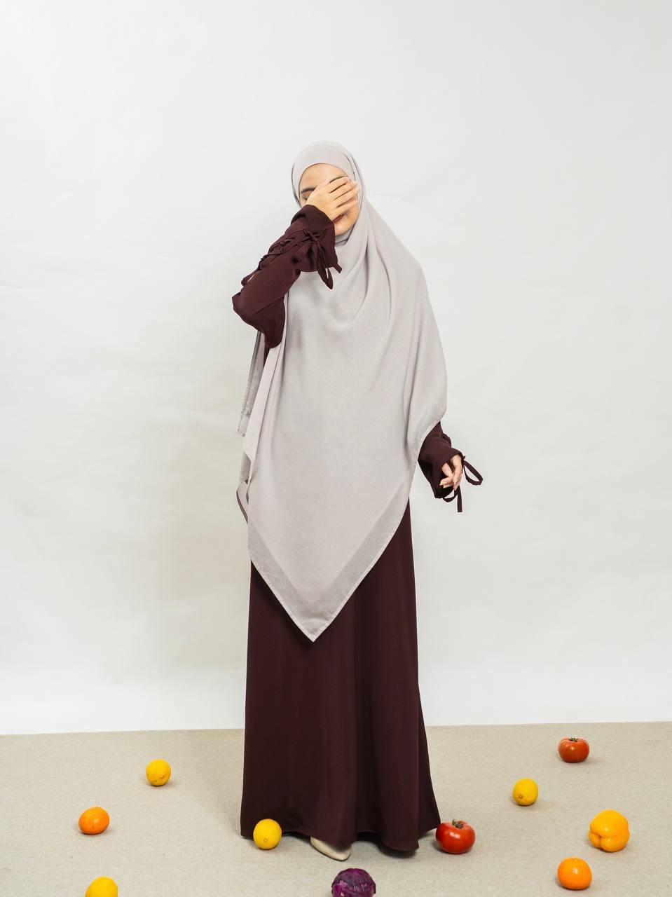 Azmiza-Calla Dress-Dress Tangan Pita Ribbon Sleeve Daily Umroh Haji Busui Friendly