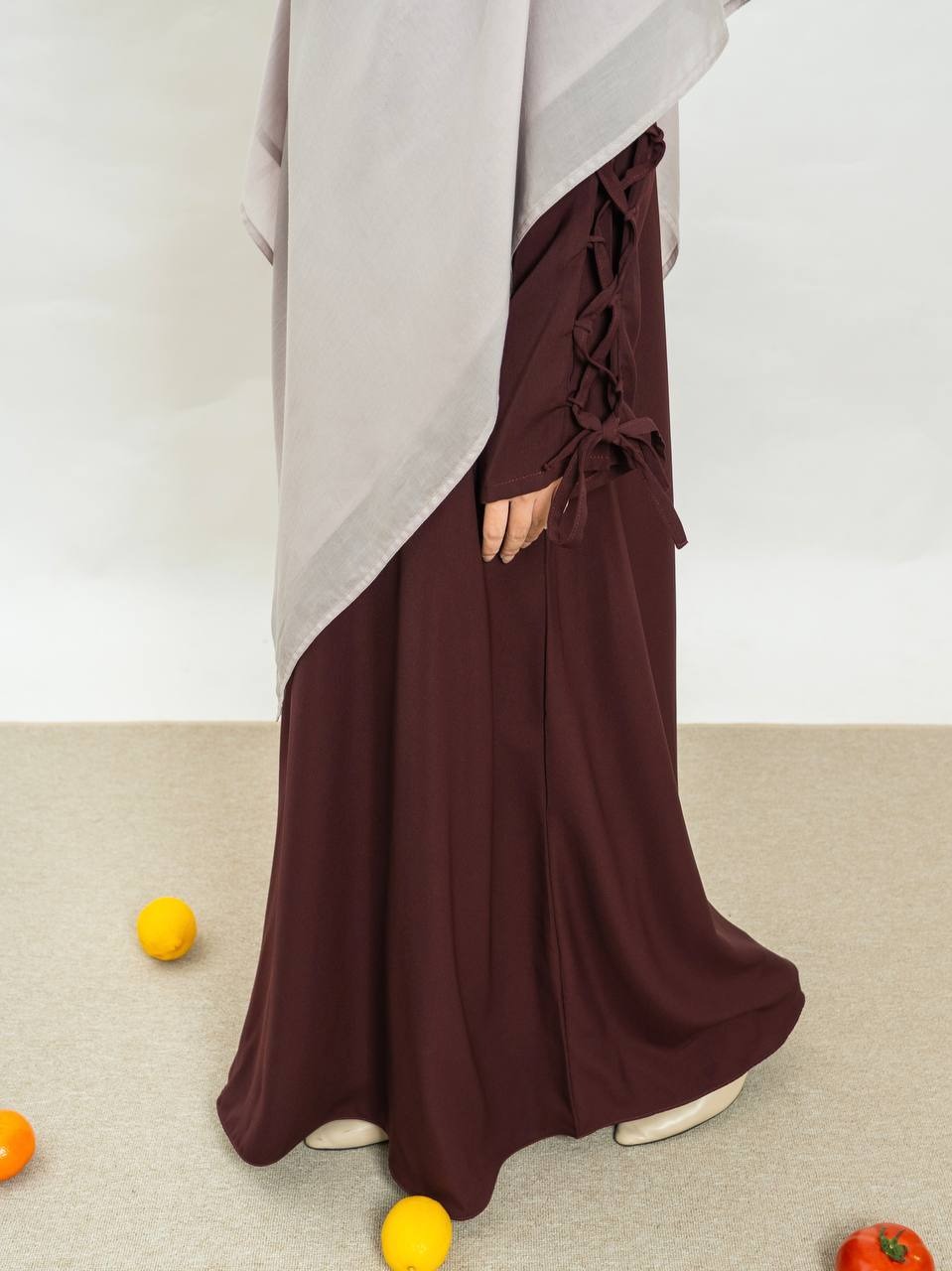 Azmiza-Calla Dress-Dress Tangan Pita Ribbon Sleeve Daily Umroh Haji Busui Friendly