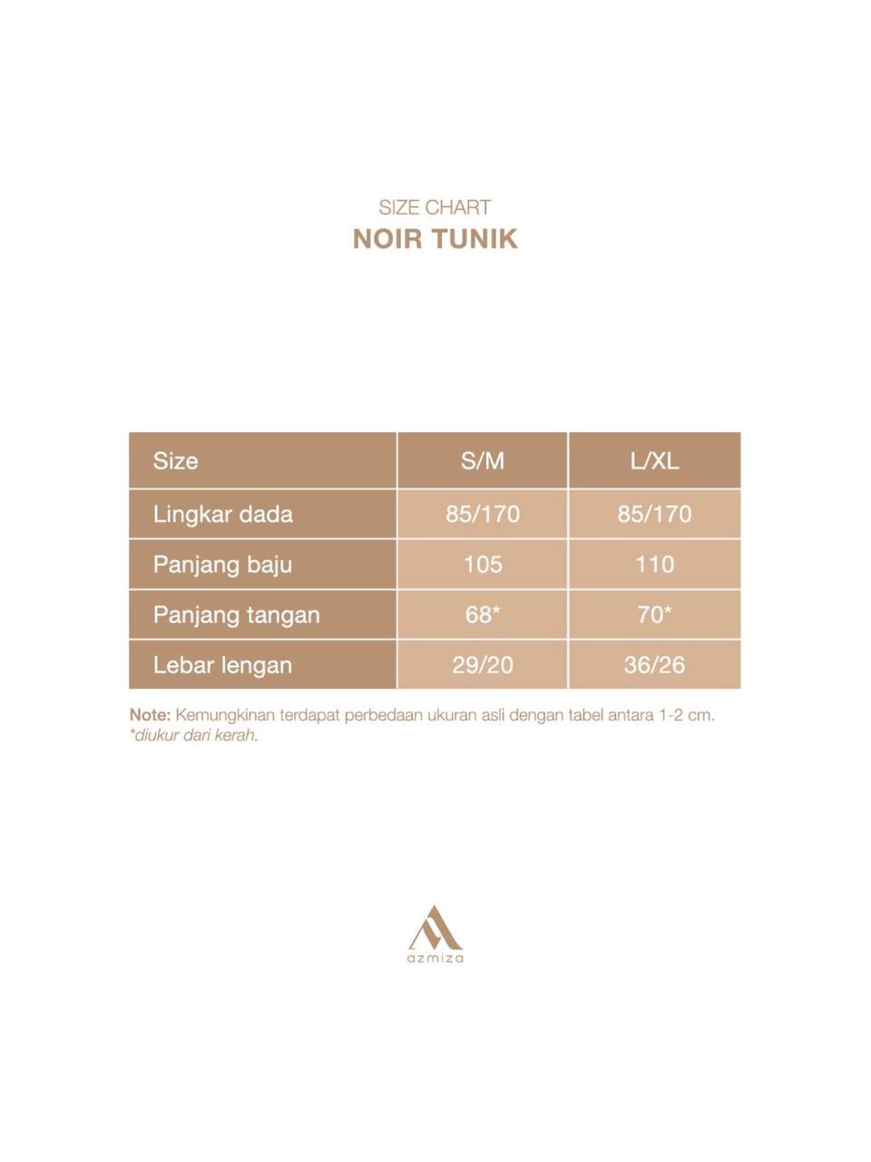 Azmiza-Noir Tunik-(TUNIK ONLY)-( Tunik Atasan Lengan Panjang Oversize Bahan Sahara Platinum)