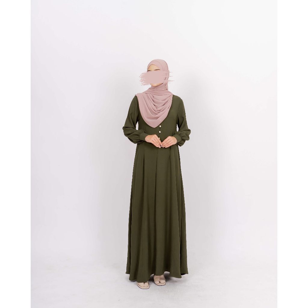 Azmiza - Maja Dress (Dress Daily Special Occasion Umroh Bahan Premium Crinkle Airflow)