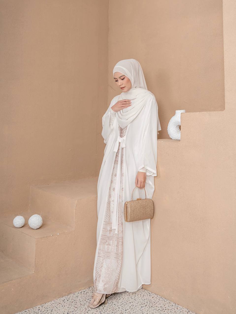 Azmiza - Lana Kaftan(Kaftan Gamis Umroh Haji Daily Bahan Ceruty Babydoll Premium)