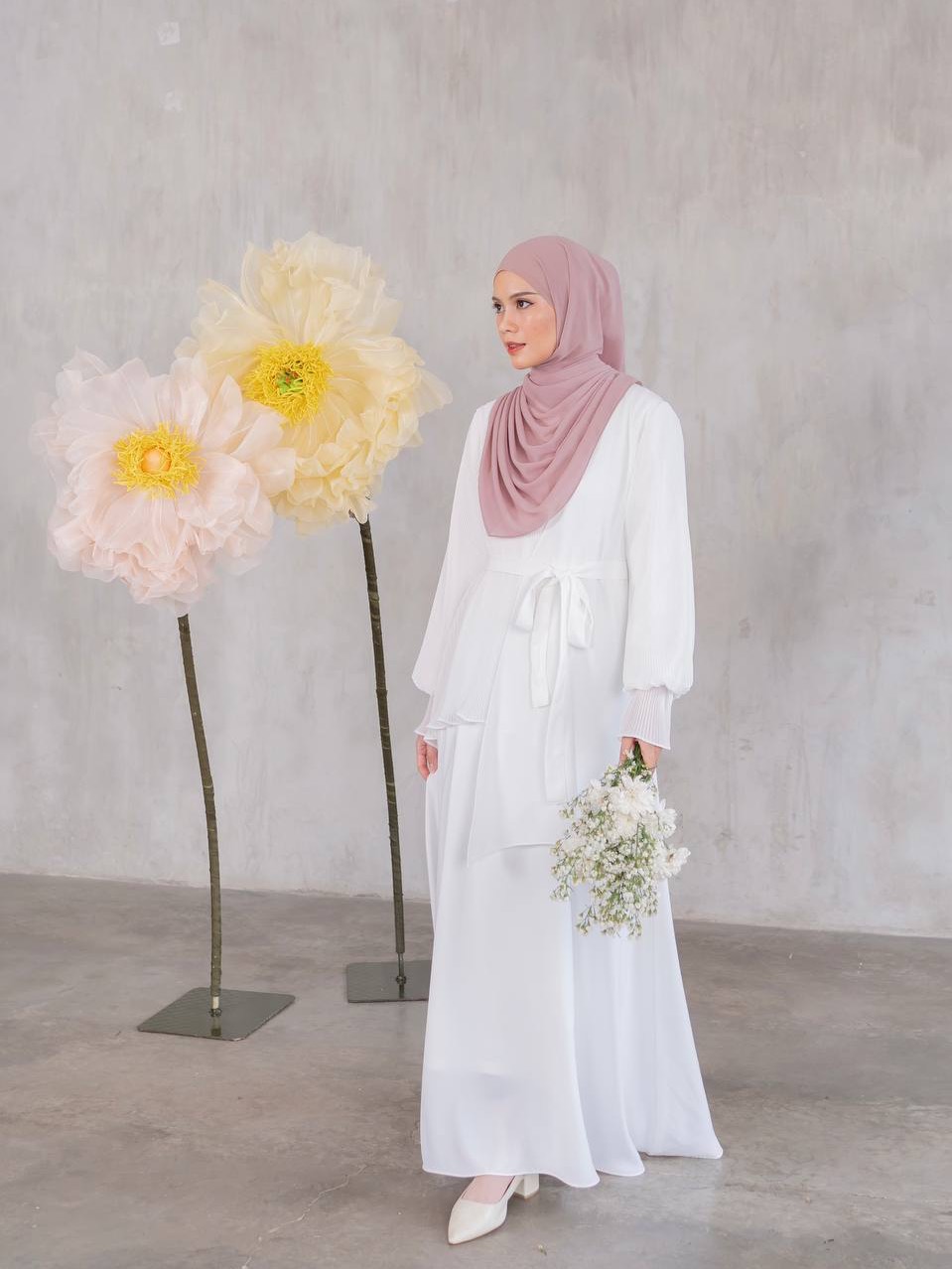 Azmiza - Lunara Dress(Dress Special Occasion Bahan Pleats dan Sahara Platinum)