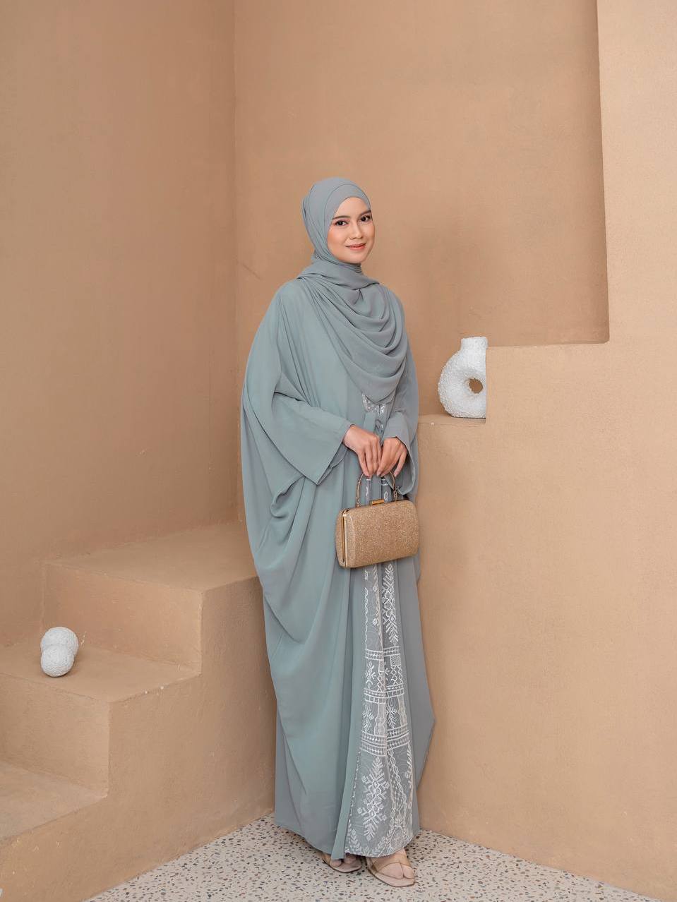 Azmiza - Lana Kaftan(Kaftan Gamis Umroh Haji Daily Bahan Ceruty Babydoll Premium)
